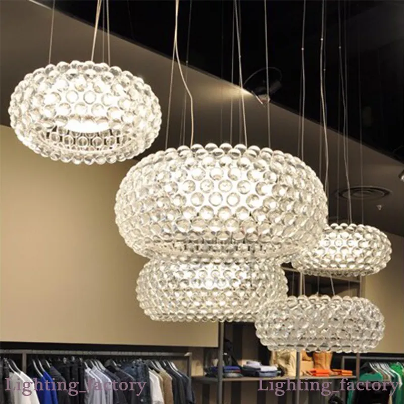 D35 50 65 cm Suspensão Moderna Foscarini Caboche Acrílico Lâmpada Pingente Luz Suor Ion Acrílico Bola Pingente Luz Rústica Moderna Ligh2592