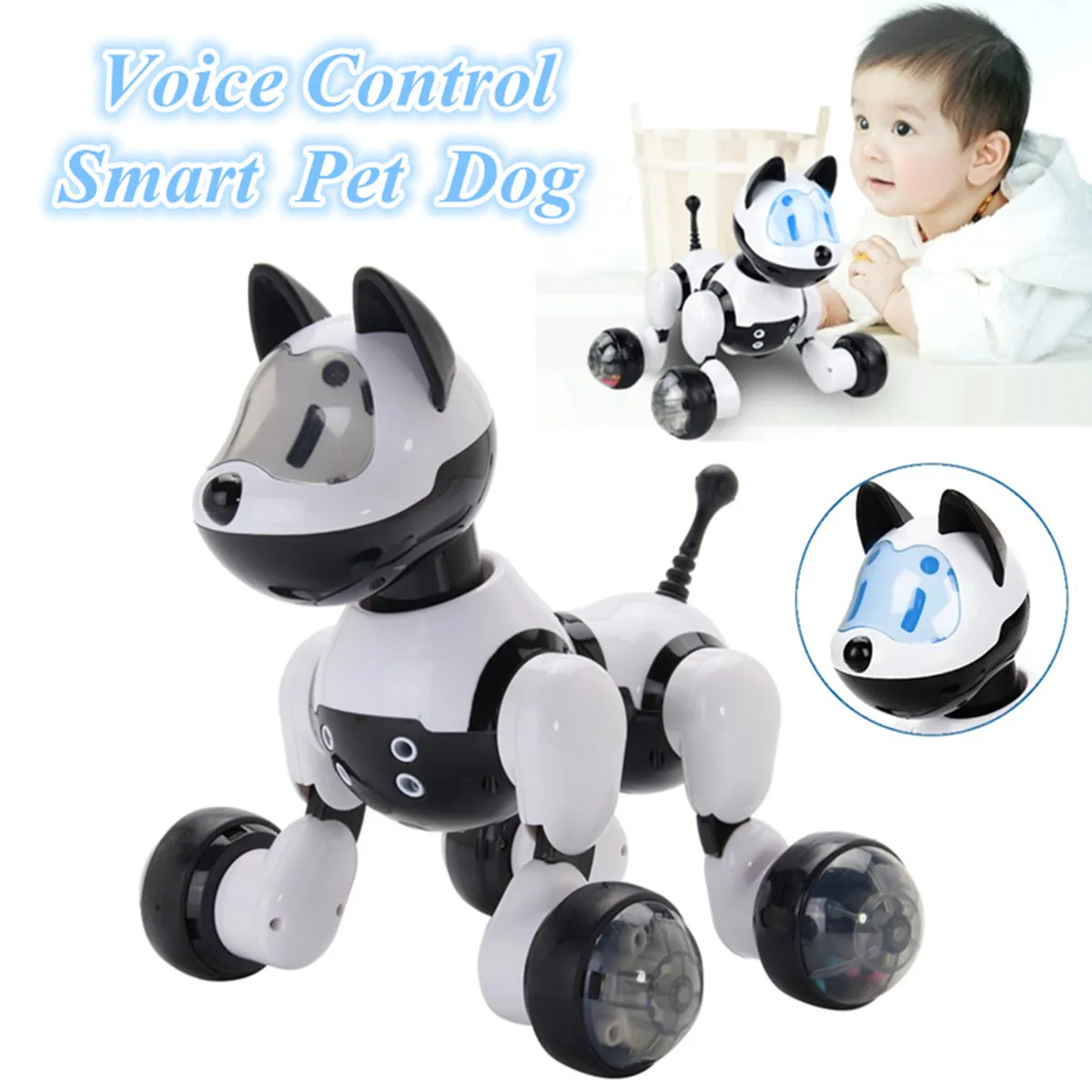 Inteligentny robot taneczny pies elektroniczne zabawki dla zwierząt domowych z muzyką lekki tryb kontroli głosu śpiew Smart Dog Robot dla dzieci