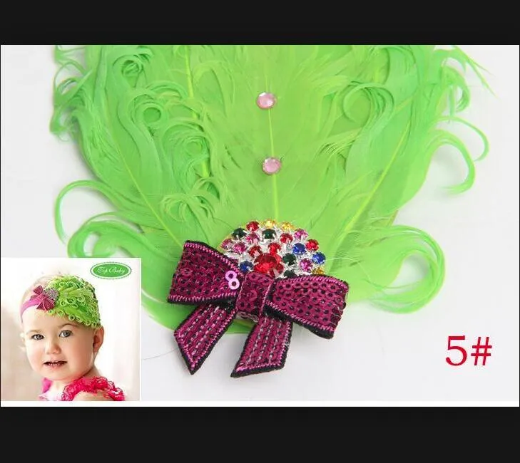 Yeni 12 Renkler Tüy Bebek Kafa Kızın Hairbands Hairpin Noel Saç Kravat Bantlar Saç Aksesuarları