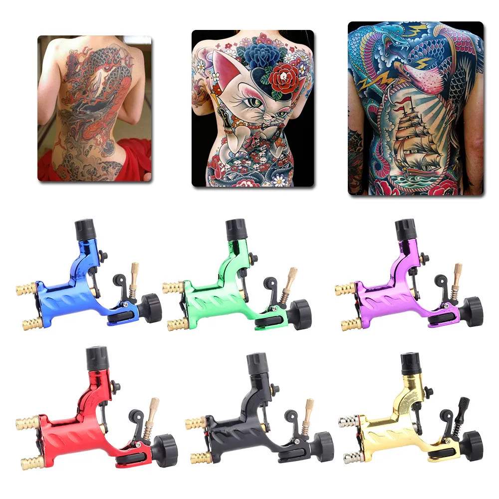 Yilong Rotary Tattoo Machine Machine Liner 7 Colours Assorted Tatoo Motor Gun Zestawy dla artystów 9430576