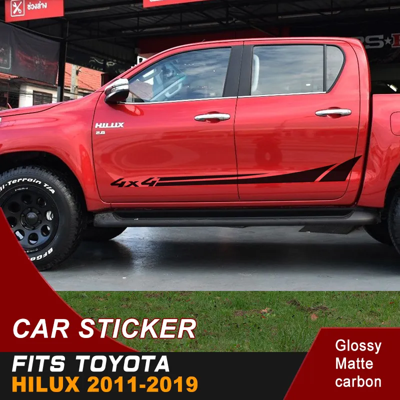 shark 4x4 side door panel stripe graphic Vinyl car sticker fit for TOYOTA HILUX Ford Ranger Nissan Navara Isuzu D-max