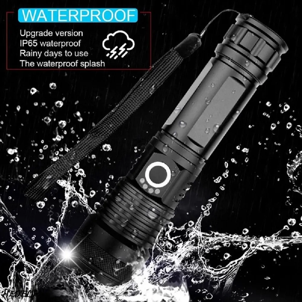 High Lumens 502 mais poderosa lanterna LED USB ZOOM TORCH TATICAL 50 18650 ou 26650 Bateria recarregável Luz da mão Y20047685180