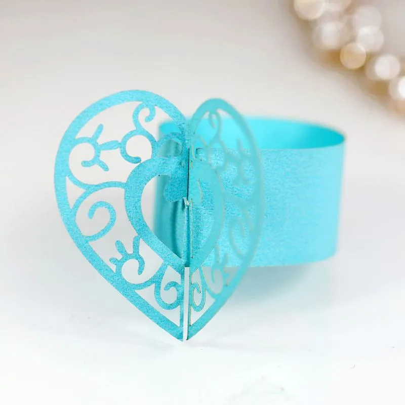 Heart Napkin Rings Lace Towel Paper Buckle Wedding Banquet Festival Table Decoration Napkin Loop Ring Party Supplies1286i