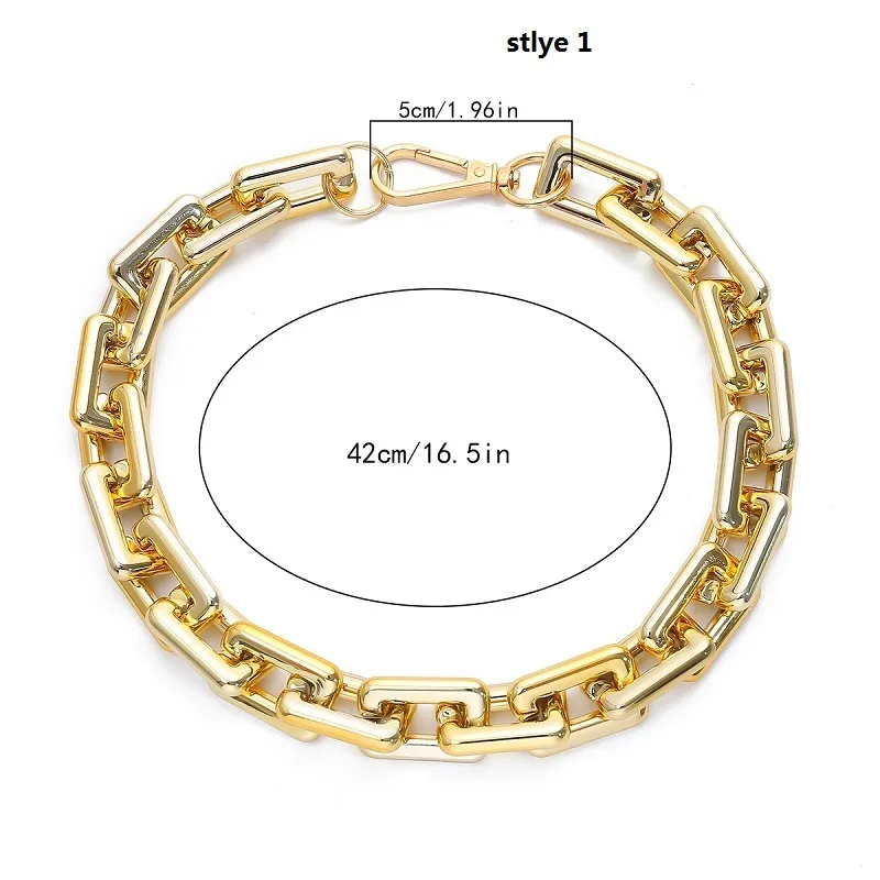 Punk Chain Choker Necklaces Collar Hip Hop Chunky Chokers Gold Color Thick Chain Statement Necklace for Women Men Jewelry Gift 341k