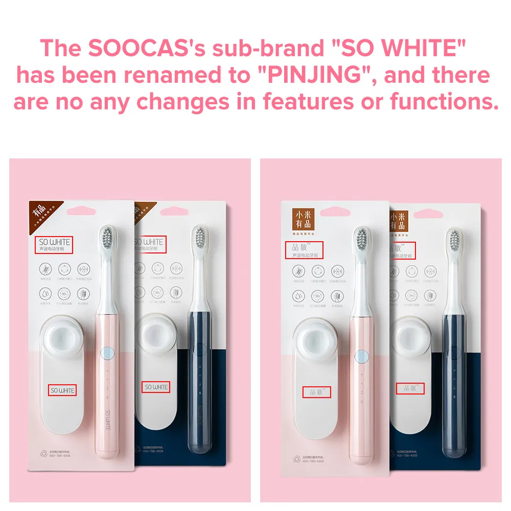 Soocas Sonic Electric Toothbrush Pincel Automático Automático Escova Impermeável Limpeza USB Recarregável Assim White EX3 Pinjing