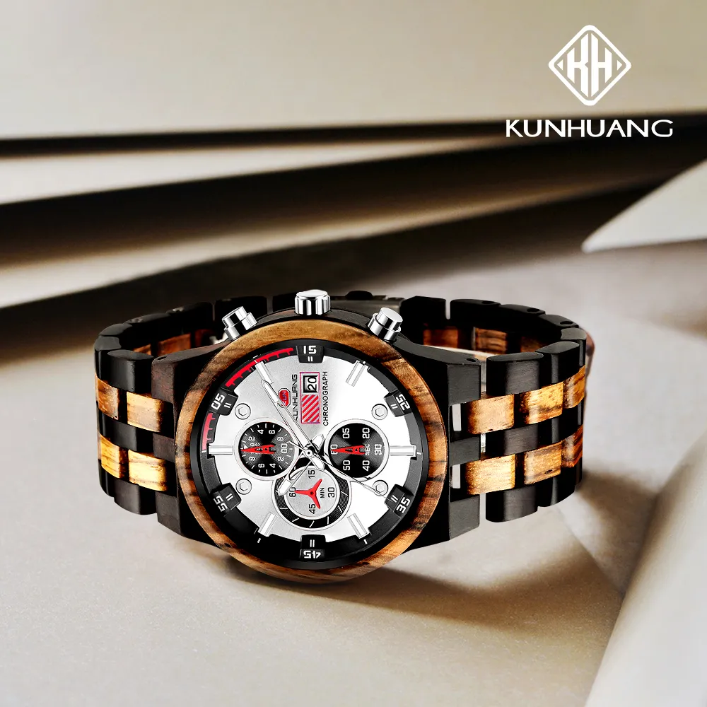 Mens watch Wood Watch Men clock Business Luxury Stop Watch Color Optional Full Wooden Adjustable Bracelets235t