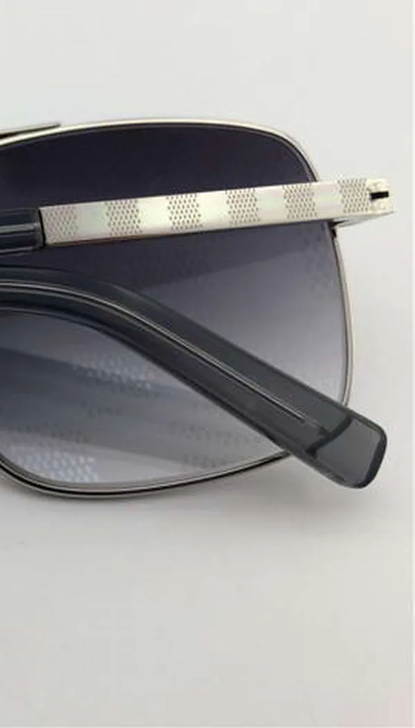 Klasyczne kwadratowe okulary przeciwsłoneczne dla mężczyzn srebrna rama szary gradient sonnenbrille męskie okulary przeciwsłoneczne Uv400 Nowe z pudełkiem 1911