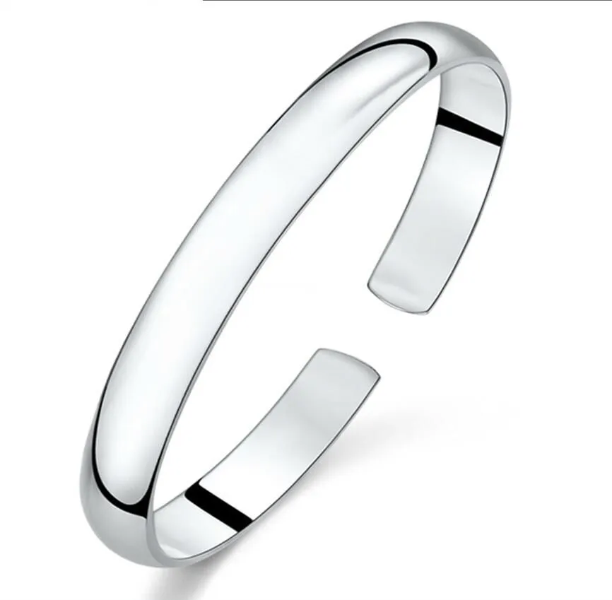 Simple Chic 925 Bracciale Sterling Sterling Silver Bracciale classico Bangles Gioiellieri donne Fashi