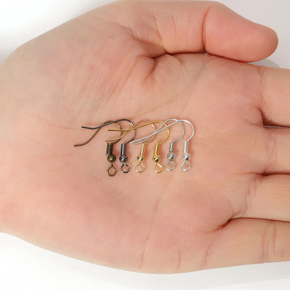 Metal Ear Hook Wire Clasps With Bead Charms Earring Wire Fit Diy Women Earring Accessories for Jewelry Making Findings5076962