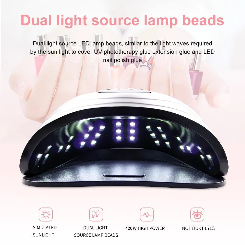 Lampada chiodi a led da 120 W Dual Hands Dual Hands LED LED curare lo smalto gel UV con strumento di manicure rilevare il movimento238R 238R