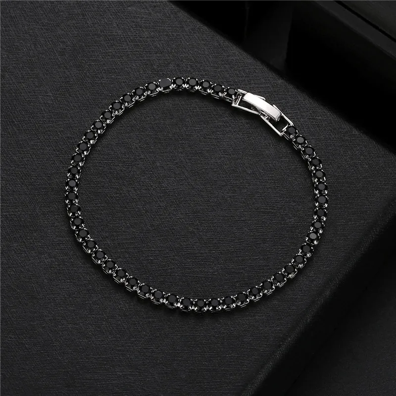 Link Chain Bulk 10 stks Iced Zirkoon Tennis Armband heren Hip Hop Sieraden Koper Materiaal Black Box Sluiting CZ Link 18cm280p