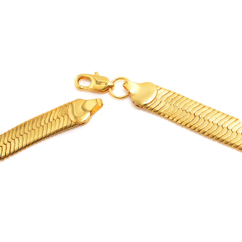 Ketten Hip Hop 75 cm Fischgrätenkette Modestil 30 Zoll Schlange Goldene Halsketten Schmuck Für Bar Club Männlich Weiblich Gift1215T