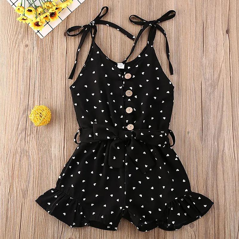 Humor Bear 2020 enfant en bas âge bébé fille vêtements été amour pêche coeur imprimé sangle barboteuse combinaison une pièce tenue coton vêtements Y2006258845