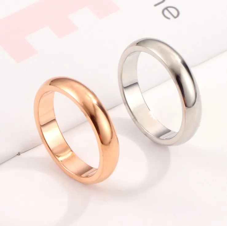 Bröllop smycken anpassad gravering enkel design guld pläterad 316l rostfritt stål tomt bröllop ring8390345
