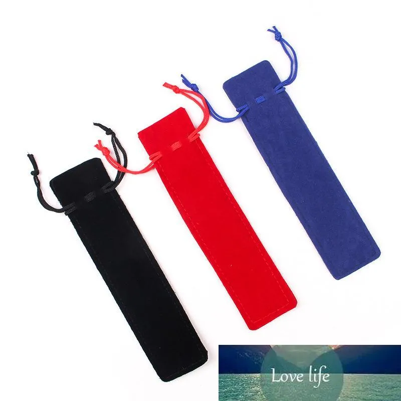 3.5X17.5cm Plush Velvet Pen Pouch Holder Single Pencil Bag Pen Case With Rope Office School Writing Supplies Student Customizable LOGO