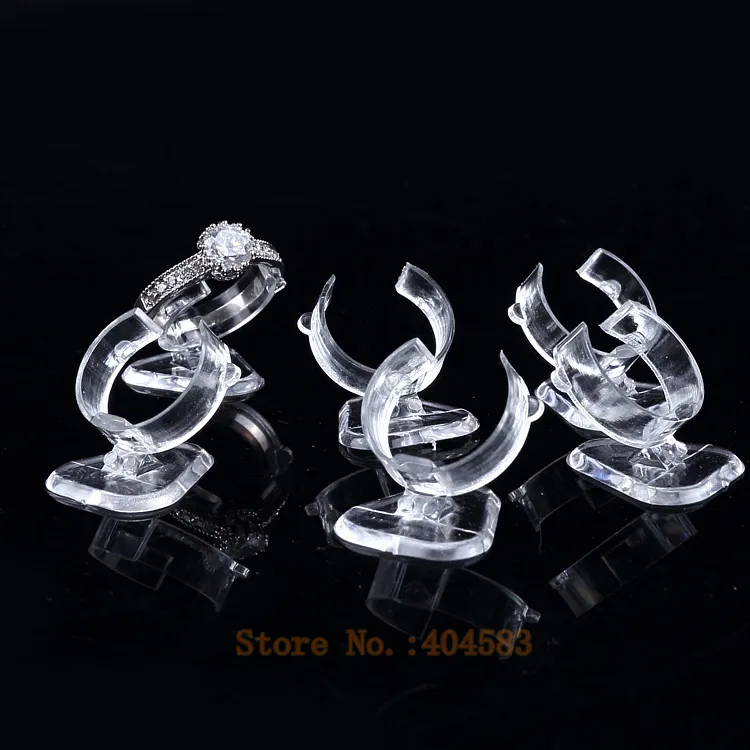 100 datorer Clear View Elastic-C Circle Plastic Ring Display Stand Holder Rack Tabletop Decoration Stand MX200810226M