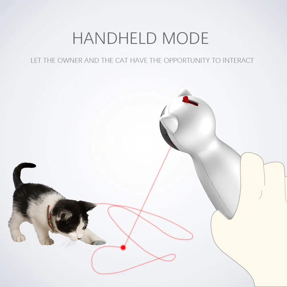 Toys de gatos automáticos interativos provocação inteligente PET LED laser engraçado Modo de mão de mão eletrônica Pet para todos os gatos Laserlampje Kat LJ200821342153