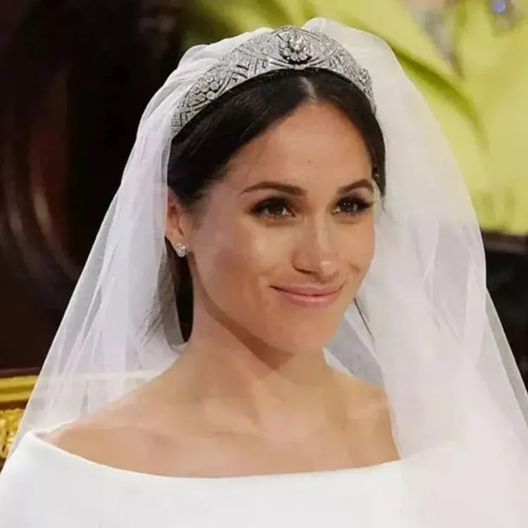 Luxus Österreichischer Strass Meghan Prinzessin Crown Crystal Bridal Tiaras Crown Diadem für Frauen Hochzeit Haarzubehör Juwely Y206439776