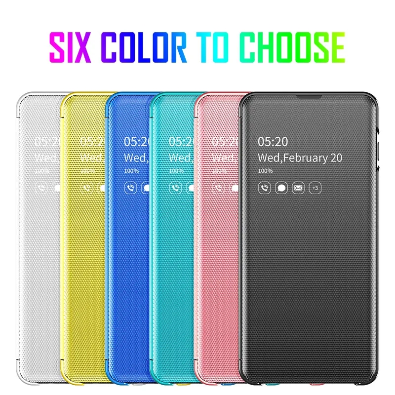 Upgraded Smart Mirror View Flip Case voor Samsung Galaxy Note 10 PRO S8 S9 S20 J6 A6 Plus A30 A50 Coque Smartphone Lederen Cover Case