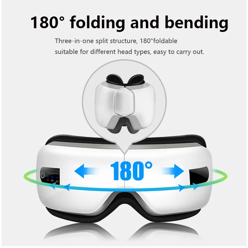 Draagbare Elektrische Smart Airbag Trillingen Bluetooth SPA Oog Massager Comprimeren Ogen Zorg Vermoeidheid Therapie Massage Bril2321153