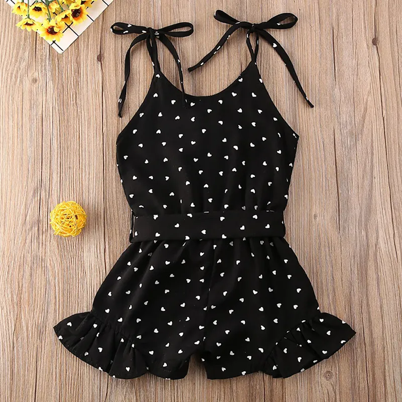 Humor Bear 2020 Toddler Baby Girl Clothes Summer Love Peach Heart Print Rem Romper Jumpsuit Onepiece Outfit Bomullskläder Y2008882792