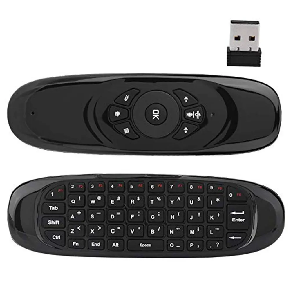 C120 Multi-Language Version Wireless Air Mouse Клавичная мышь Соматосенсорное гироскоп Двойной пульт дистанционного управления DHL Бесплатный образец