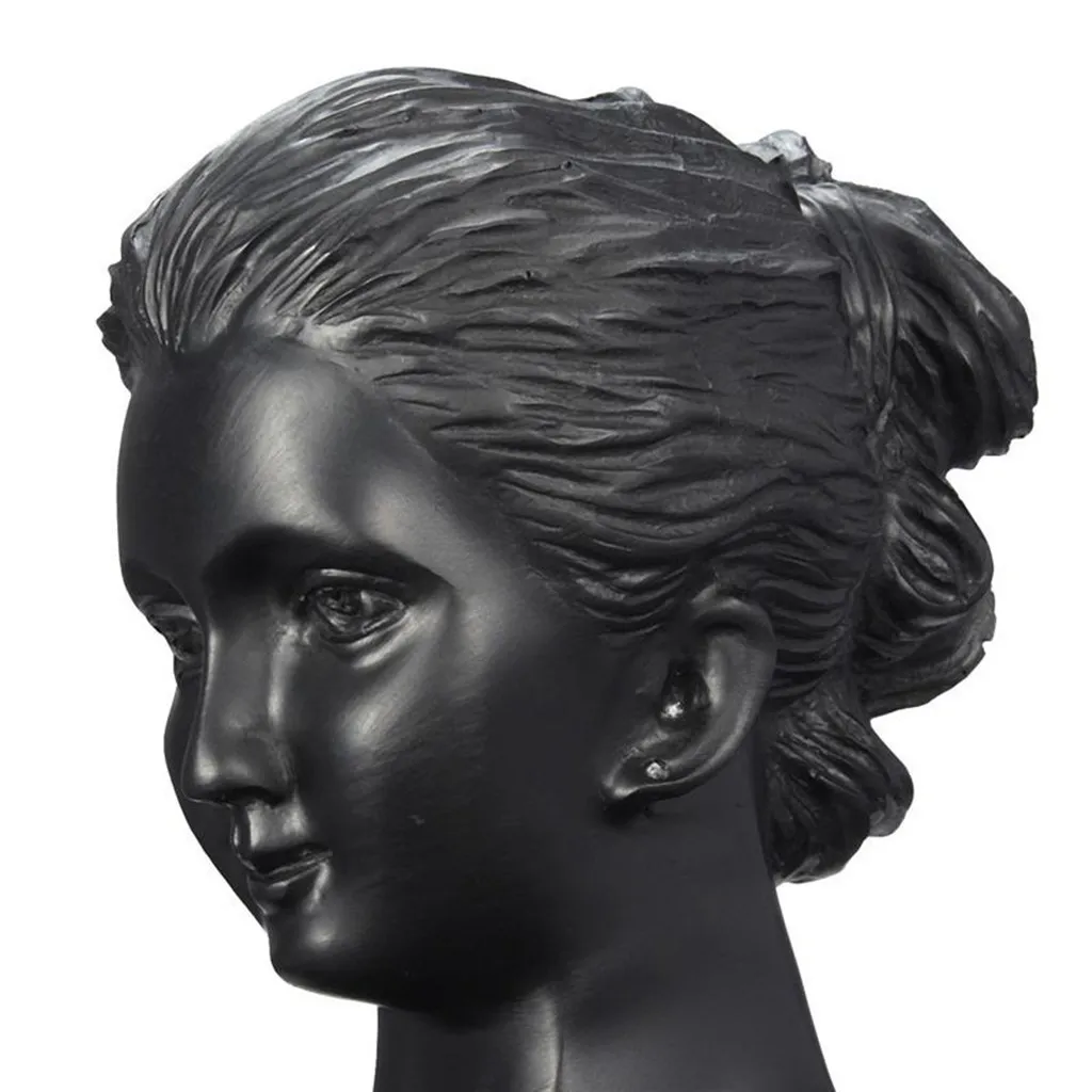 Boutique Counter Black Resin Lady Figur Skyltdocka Display Bystställ Smyckesställ för halsband Hänge örhängen MX200810