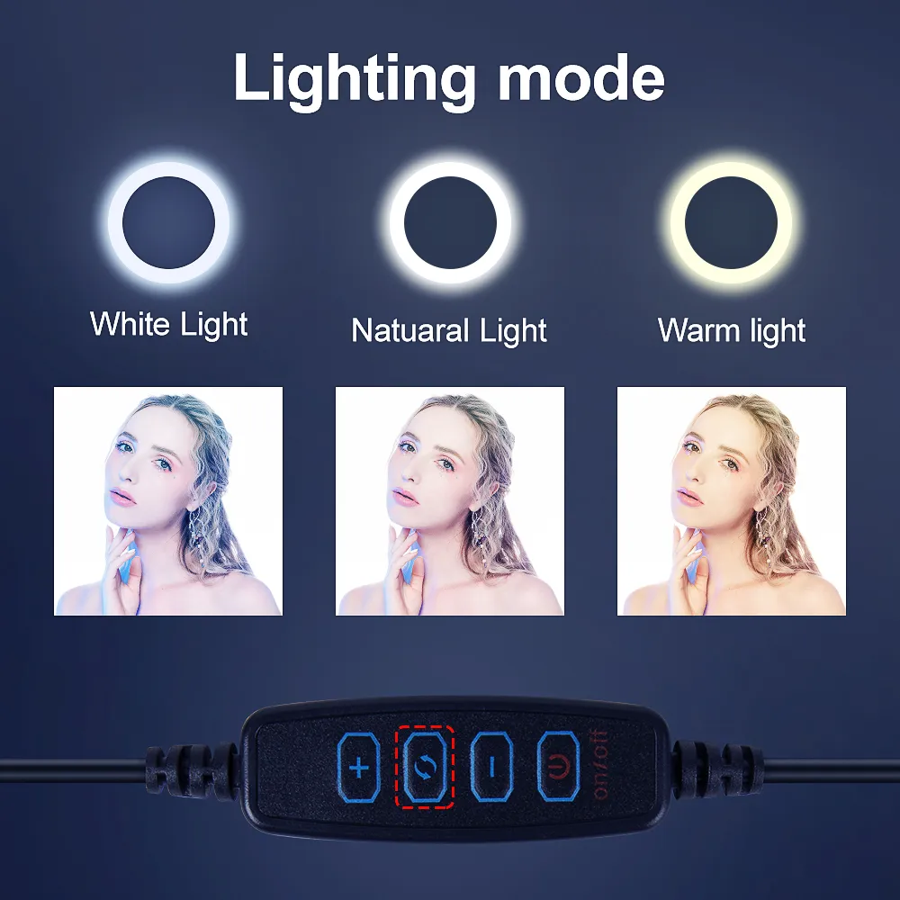 Tiktok Makyaj Canlı Akış Led Kamera Yüzüğü Işık Bluetooth Uzaktan Kontrol 9683593