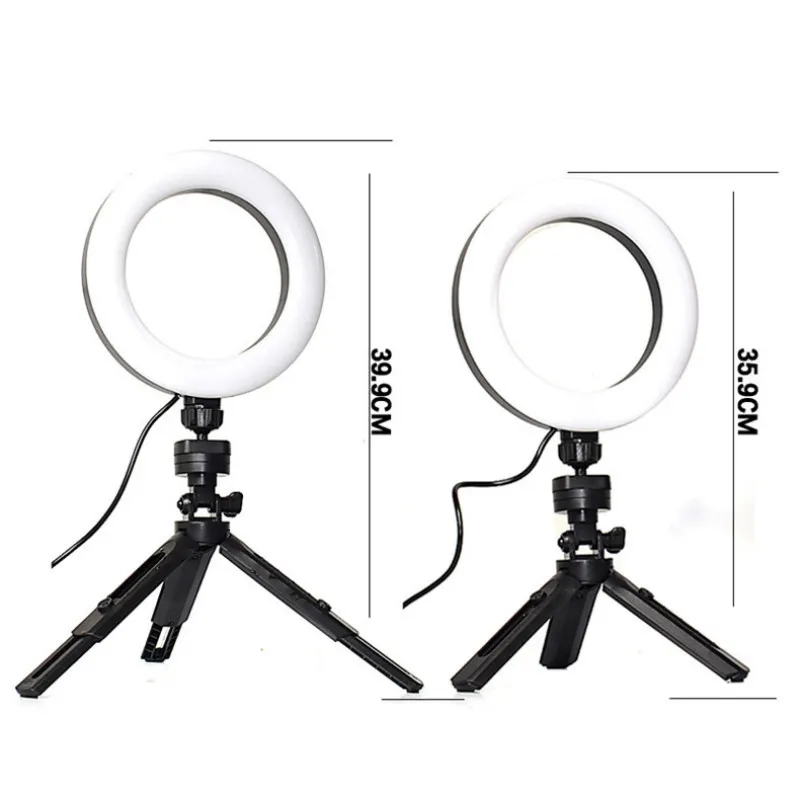 Tripod Stand Ring Fill Light Dimmable Mobile Phone Selfie Light Adjustable Tripod Desktop Lights For Make-up Live Streaming Online Teaching