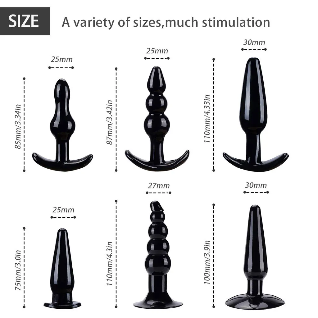 7 pièces journal adulte Silicone souple Plug Anal gode massage vibrateur Kit ensemble débutant adulte jouets sexuels pour MenWomen Y2004222163328