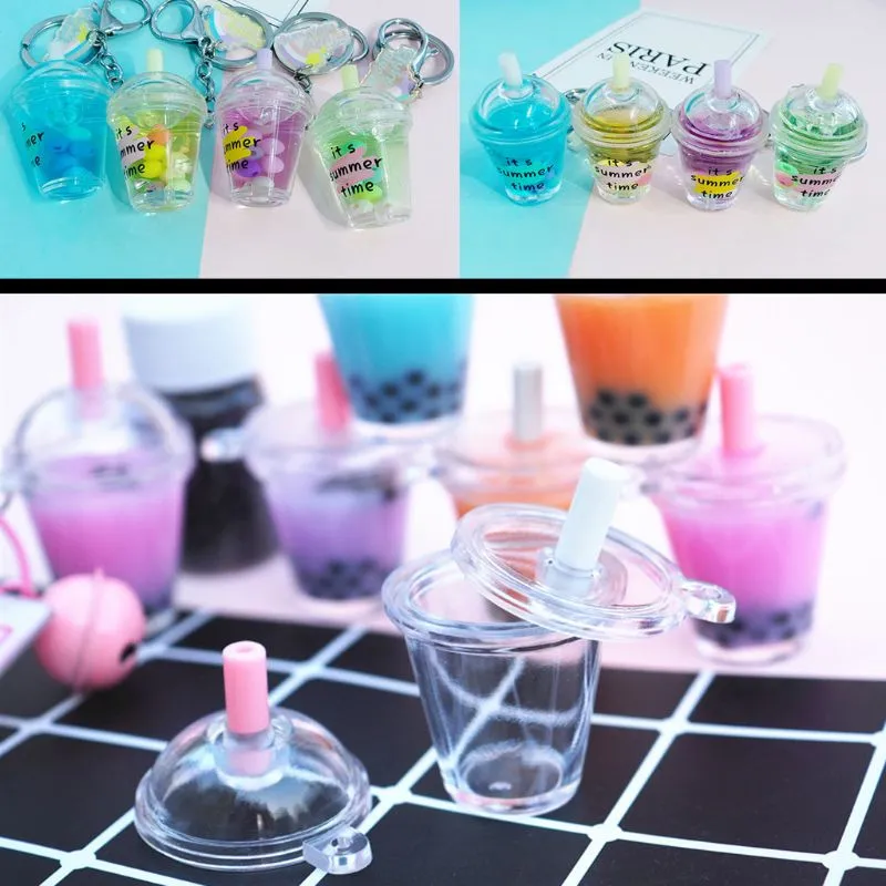 Mücevher Bileşenleri Mini Frappuccino Kahve Kupası Dollhouse Minyatür Simülasyon Plastik Kek Krem Kupaları Anahtarlık Yapımı 261o