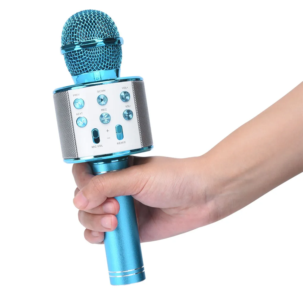WS858 Portable Bluetooth Karaoke Microfoon Wireless Professional Speaker Home KTV Handheld Microfoon9443403