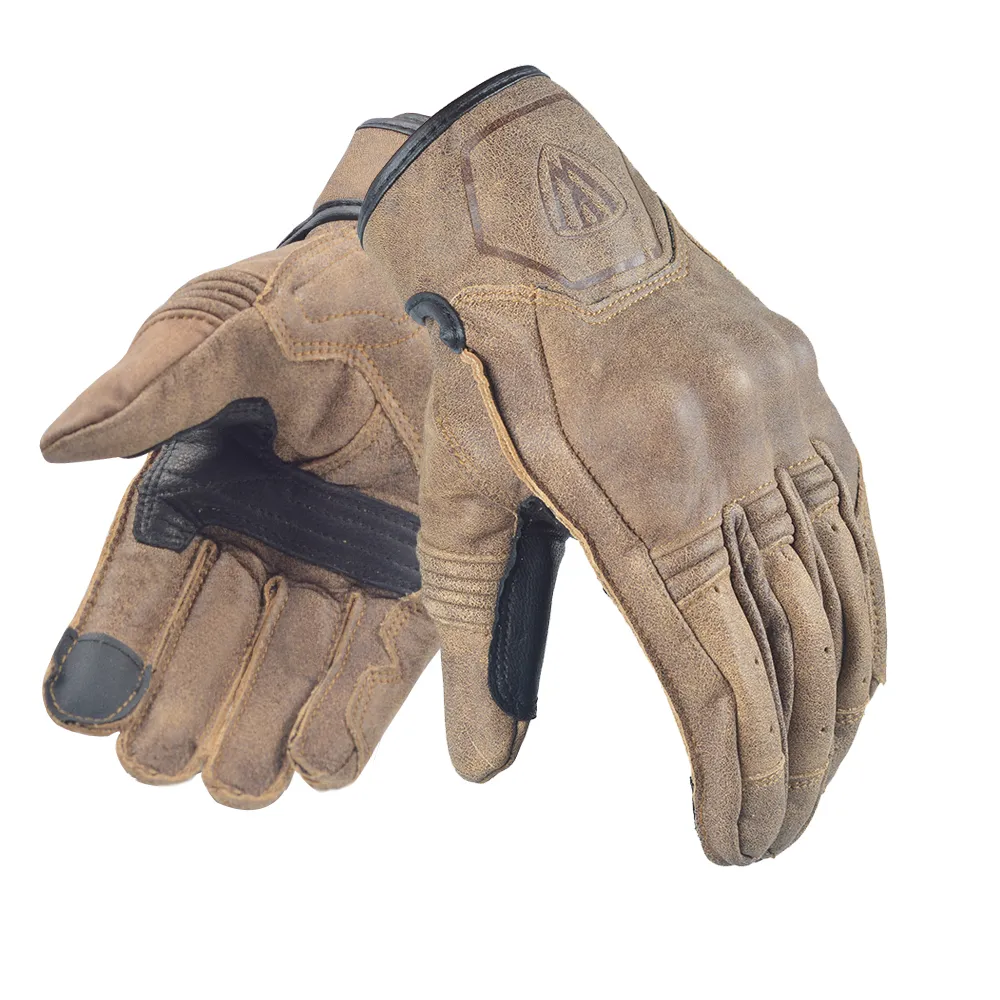 Willbros Dark Brown Vintage Motorcycle Touch Screen Gloves Street Motorbike Bike Touring T2008218E를위한 남성 레트로 가죽 장갑