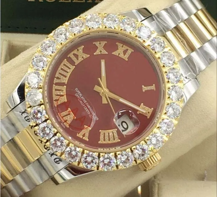 Luxury Automatic 44mm Stainless Steel Bracelet Platinum 218235 Jubilee Strap Bigger Diamond Bezel Roman Numerals Fashion Men'271N