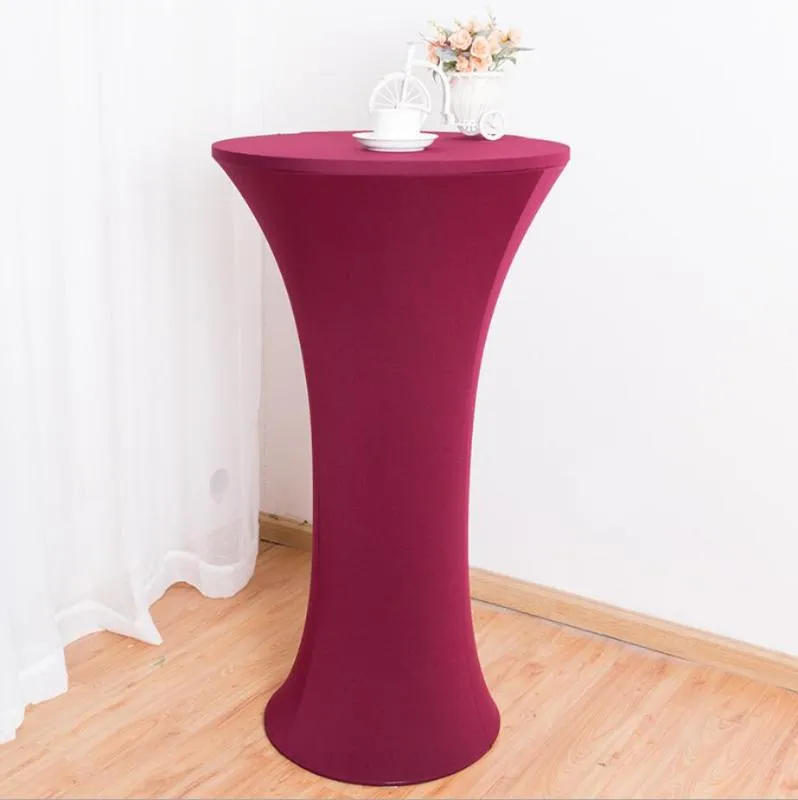 Table Cloth 19 Colours Cocktail Wedding Spandex Cover High Bar Lycra Linen Party Banquet El Decoration314L