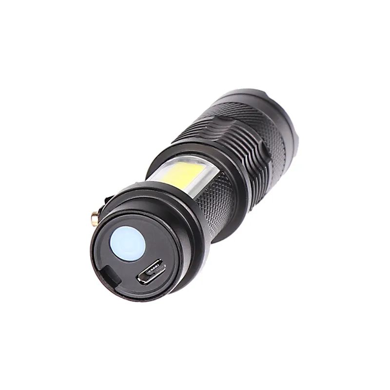 Новейший дизайн XP-G Q5 встроен в аккумулятор USB зарядки фонарика COB LED Масштабируемый водонепроницаемый тактический факел лампы светодиодные лампочки Litwod