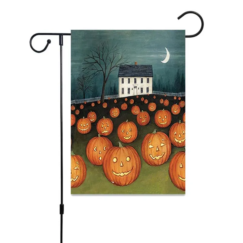 Drapeaux de jardin d'Halloween Impression double face du drapeau de fête d'Halloween Polyester 9 styles Impressions Décoration de jardin FlagT3I5986