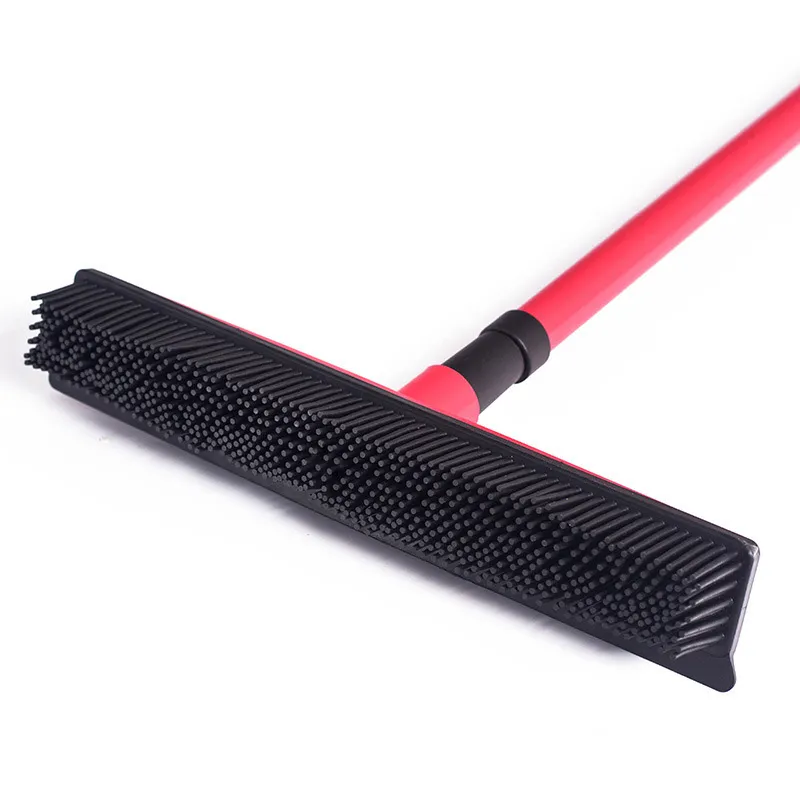 Dispositivo de remoção de fiapos de cabelo de animais de estimação de borracha vassoura mágica limpa rodo cerdas de arranhões longo push broom1274o