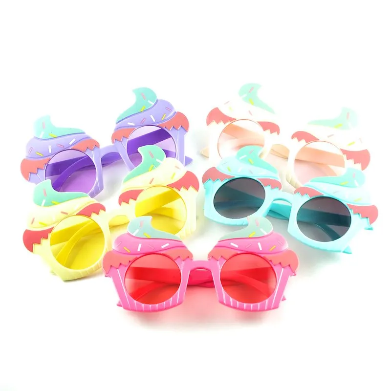 Leuke kinderzonnebril ijsvorm kleurrijke zonnebril UV400 voor jongen en meisjes 5 kleuren Whole243r