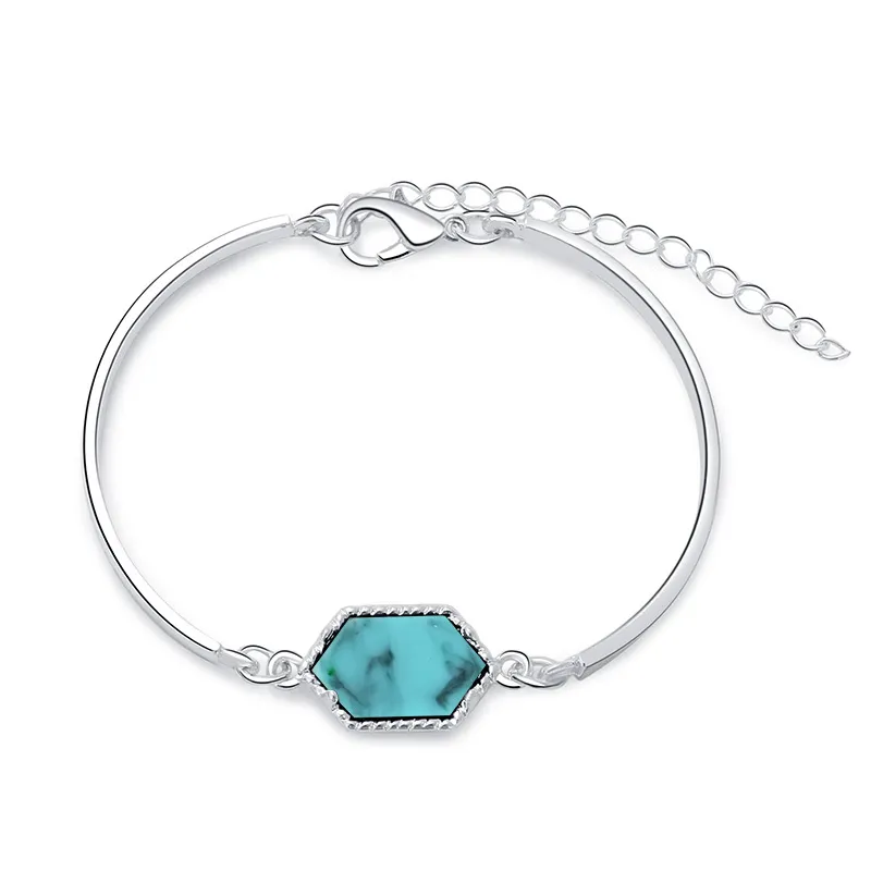 Resin Drusy Bracelet Imitation Crystal Stone Druzy Bracelets Gold Silver Color Brand Jewelry for Women4275020
