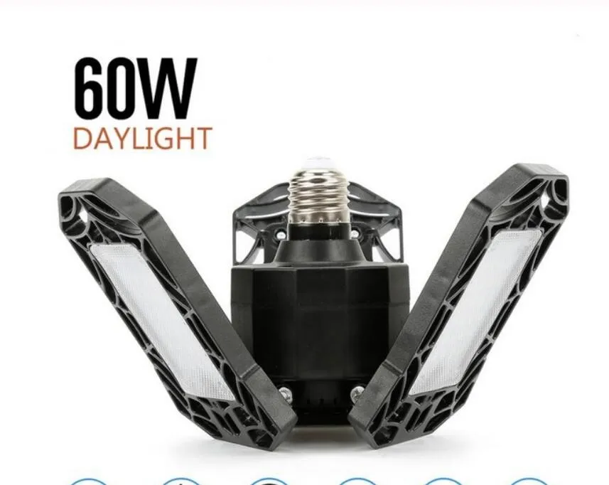 LEDガレージライト360度変形可能な天井ワークショップ折りたたむ3つの葉の変形ライトLED downlig264l