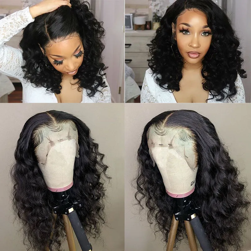 Loose Wave Wig 360 Lace Frontal Wig Brasileiro 250 Density 13x6 Lace Front Human Hair Wigs 30 Polegadas Couro Cabeludo Falso Você Pode Cabelo Completo