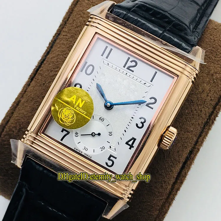 トップバージョンANF REVERSO FLIP両側でデュアルタイムゾーン2438522ホワイトダイヤルCAL 854A 2メカニカルハンドウィンディングメンズウォッチフリップWA187F