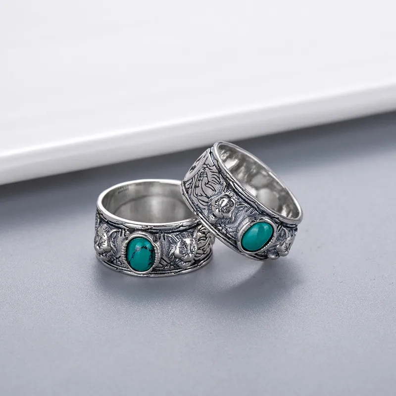 Emaille-Tierring, hochwertiger versilberter Ring für Unisex-Ring, Persönlichkeit, Modeschmuck, Großhandel