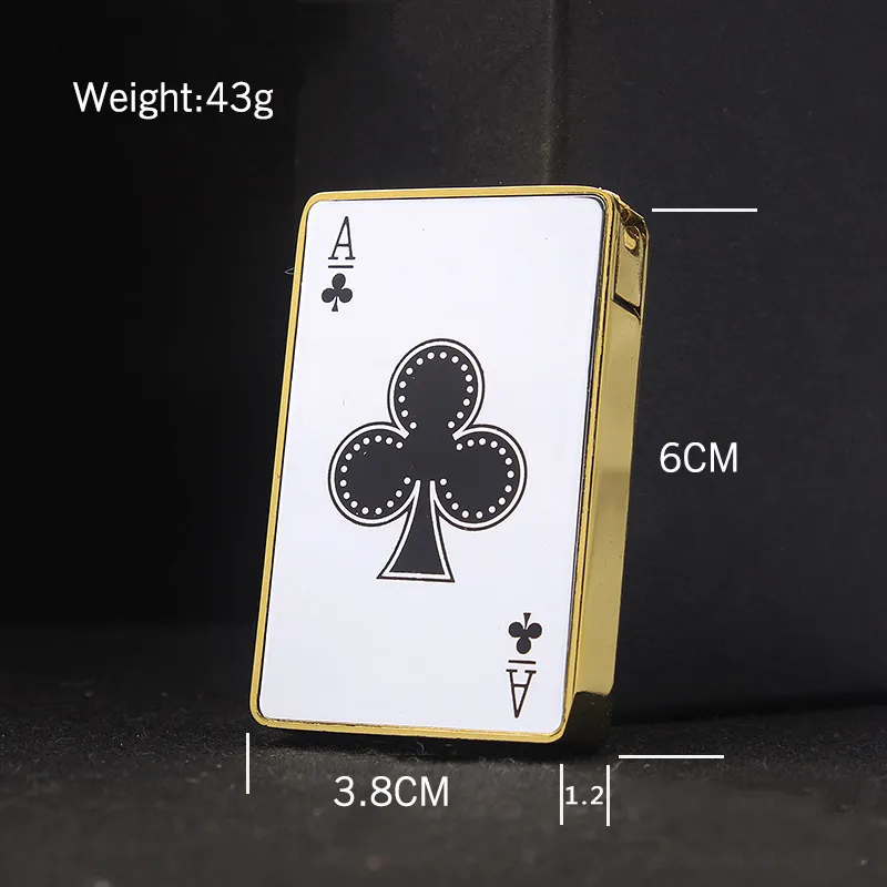 Creative Plastic Poker Lighter Refillable Butane Gas Lighters Plating Cigarette Lighter For man77023526137955