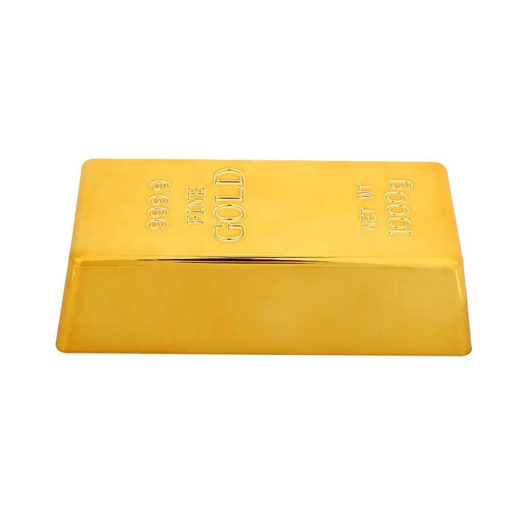 Fake Gold Bar Golden Creative Bullion Dörrstopp Paperwegh Simuleringsbord Dekor Deluxe Gate Stopper Rekvisita Leksak Kontorspresent