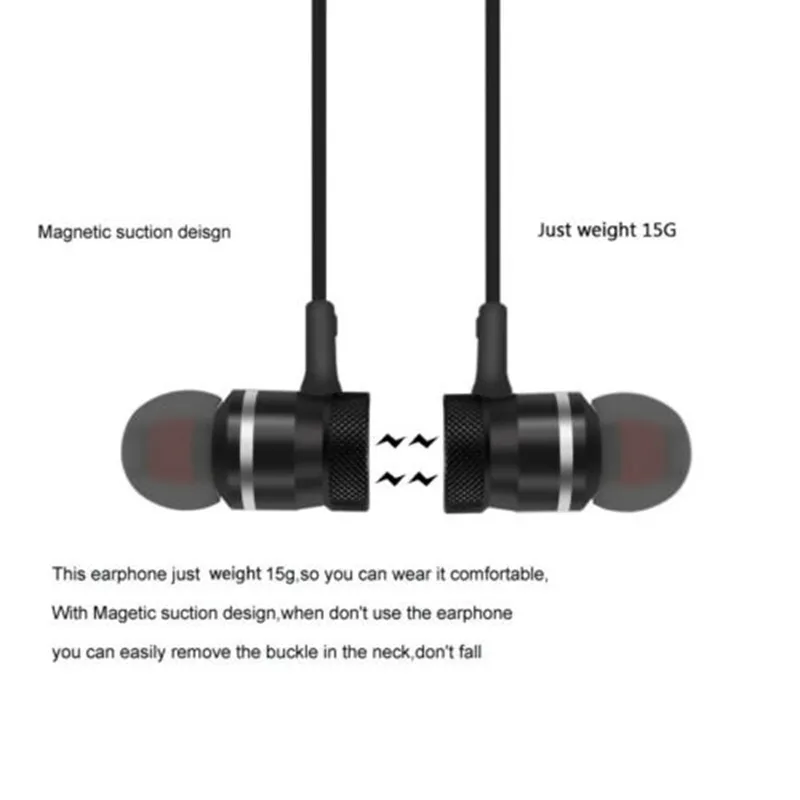 M5 Auricular Bluetooth Deportes Banda para el cuello Auriculares inalámbricos magnéticos Auriculares estéreo Música Auriculares de metal con micrófono para teléfonos móviles 3510806