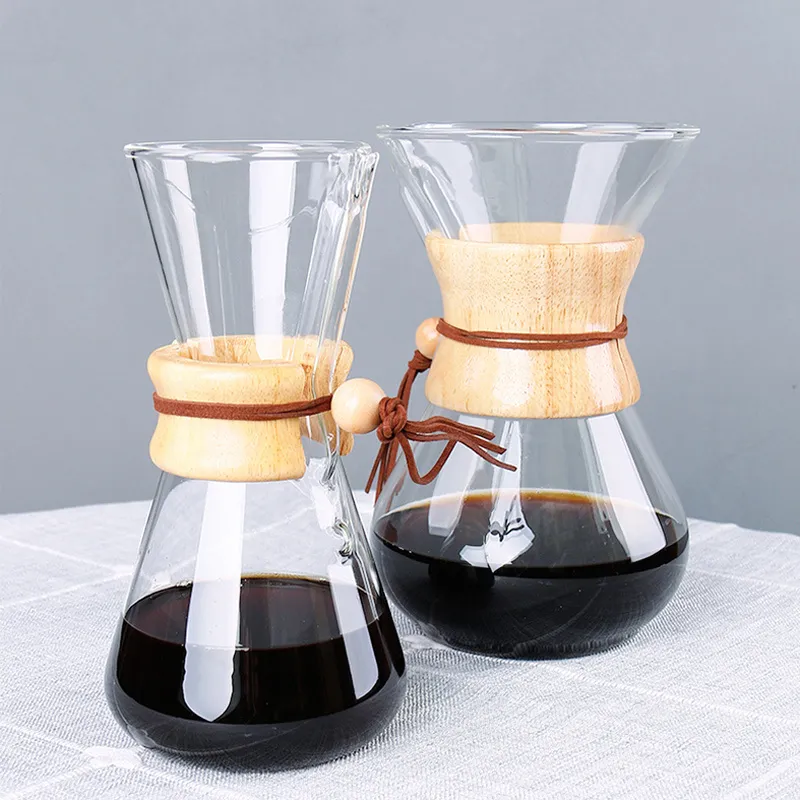 400ml 600ml 800ml Resistant Glass Coffee Maker Coffee Pot Espresso Coffe Machine With Stainless Steel Filter Pot Cl200920341I