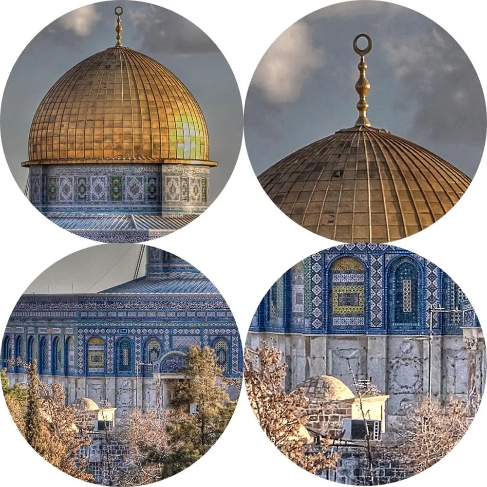 Affiches d'art mural Masjid Al Aqsa et dôme du rocher, mosquée réaliste, impressions d'art sur toile, images musulmanes pour décoration murale de salon 2475434