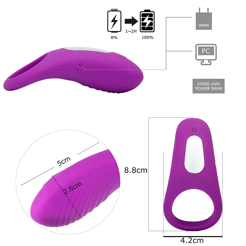 진동 수탉 반지, 원격 제어 페니스 링 진동기 방수 충전식 강력한 진동 섹스 토이 남성 및 커플 T200812